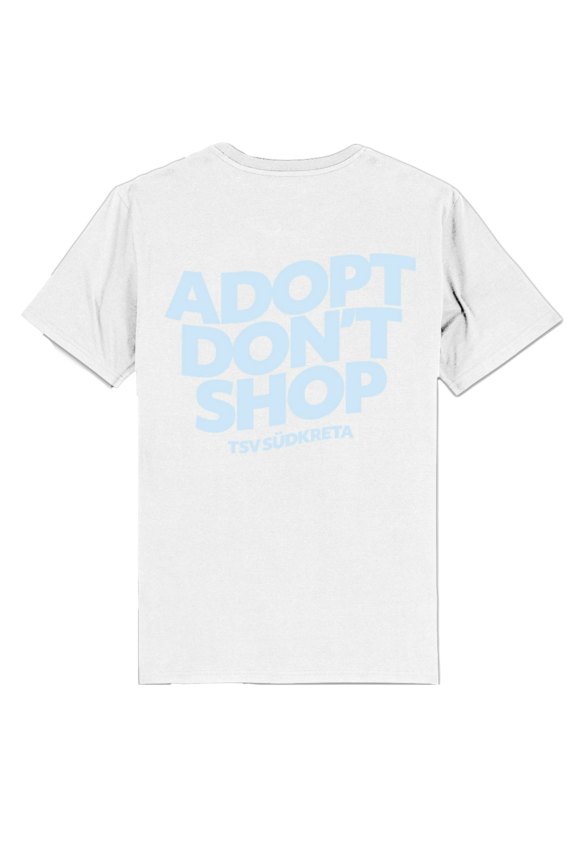 T-Shirt in Weiß „Adopt don’t shop“